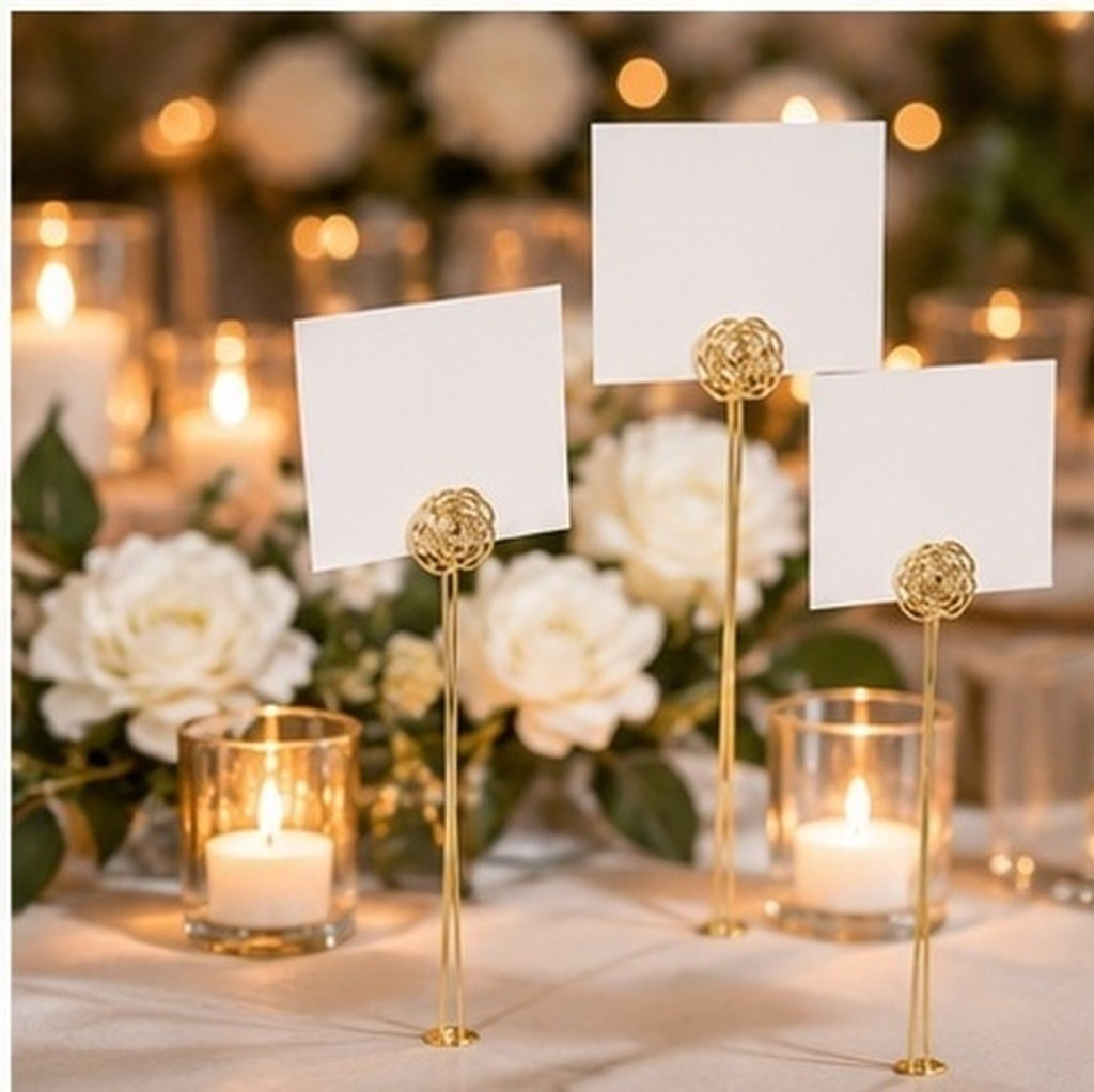 Table Number Gold - 30 unidades de elegantes suportes de