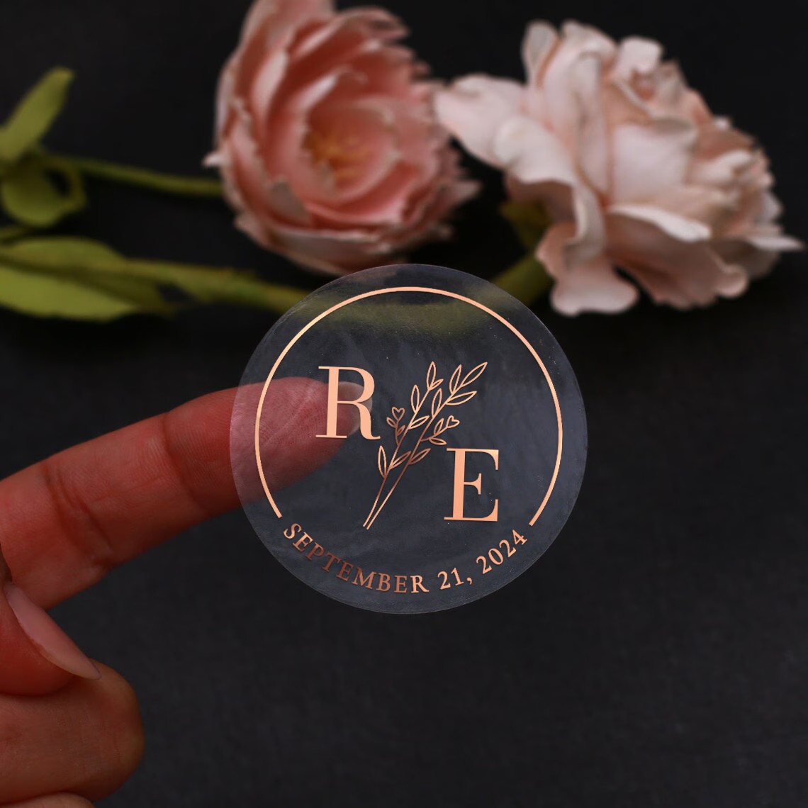 Wedding Envelopes - Adesivos Botânicos Transparentes para Casamento, Selos