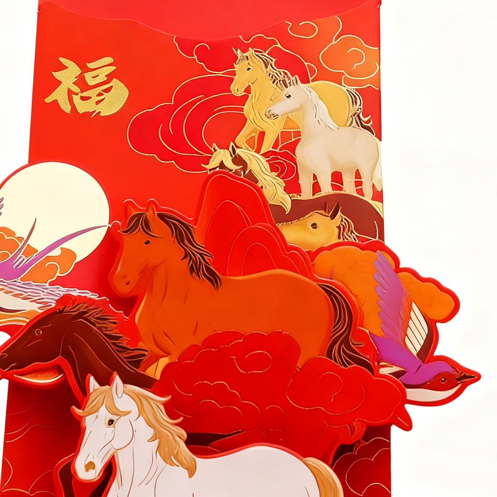 Wedding Envelopes - Envelope vermelho chinês portátil pacote de