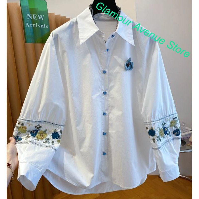 Camisa branca bordada de alta  - Good Floral & Wedding Decor Supply avaliação e preço