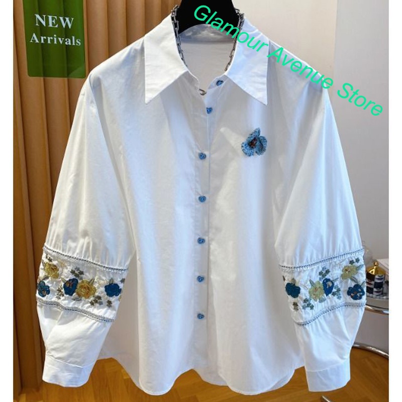 Camisa branca bordada de alta  - Good Floral & Wedding Decor Supply avaliação e preço