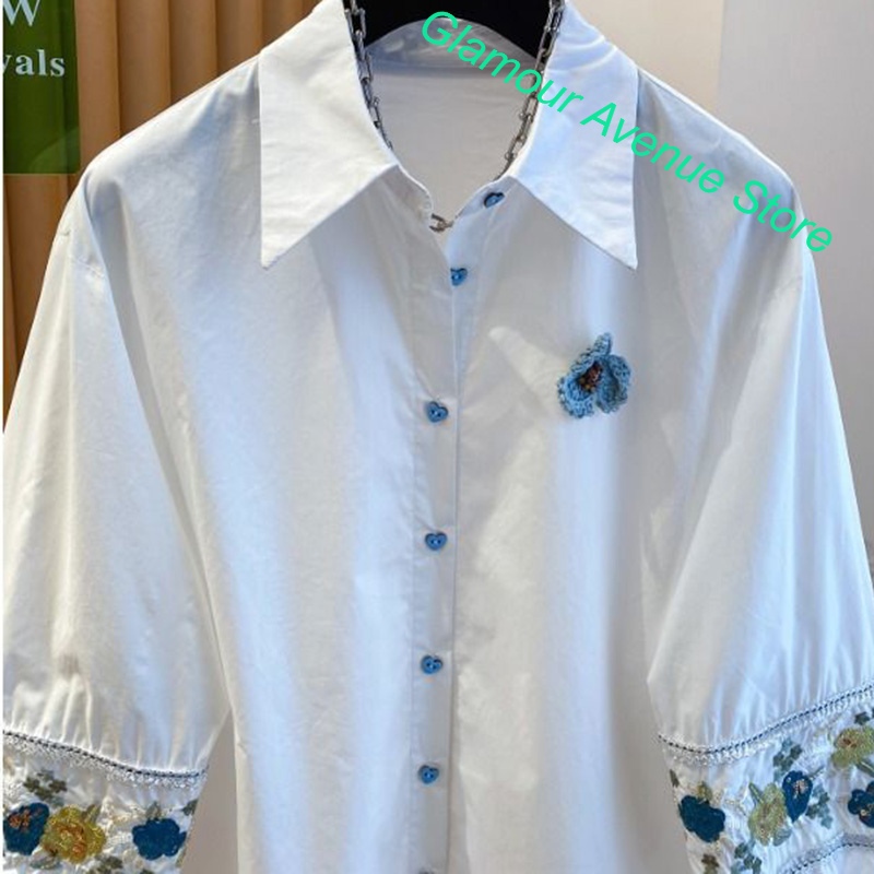 Camisa branca bordada de alta  - Good Floral & Wedding Decor Supply avaliação e preço