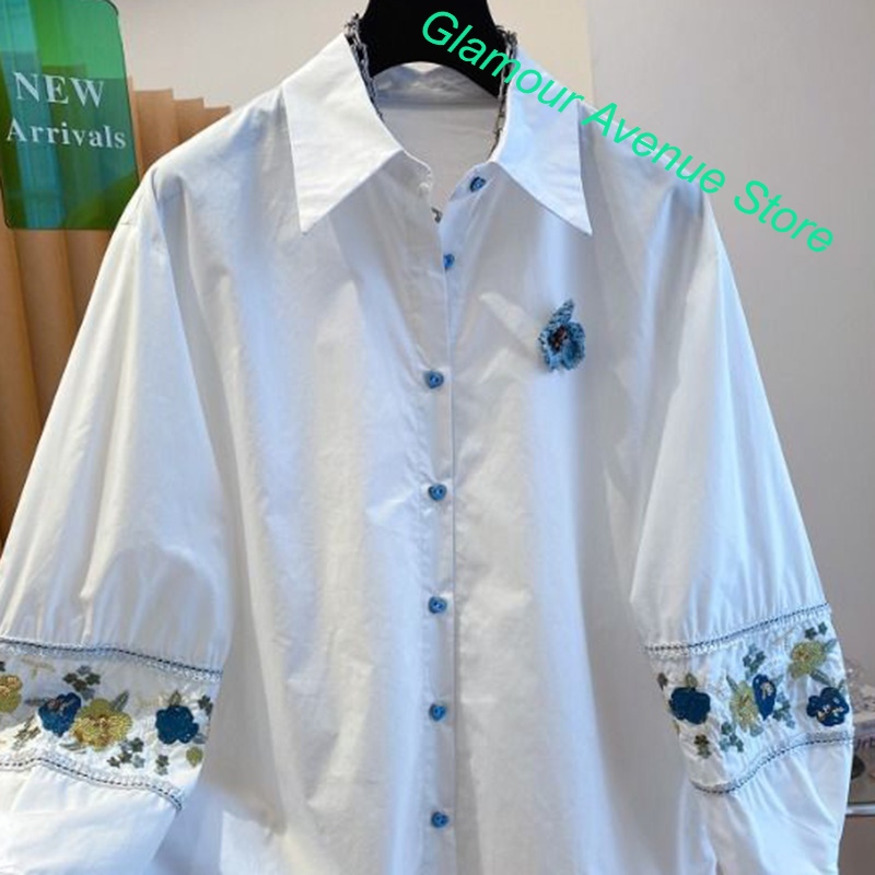 Camisa branca bordada de alta  - Good Floral & Wedding Decor Supply avaliação e preço