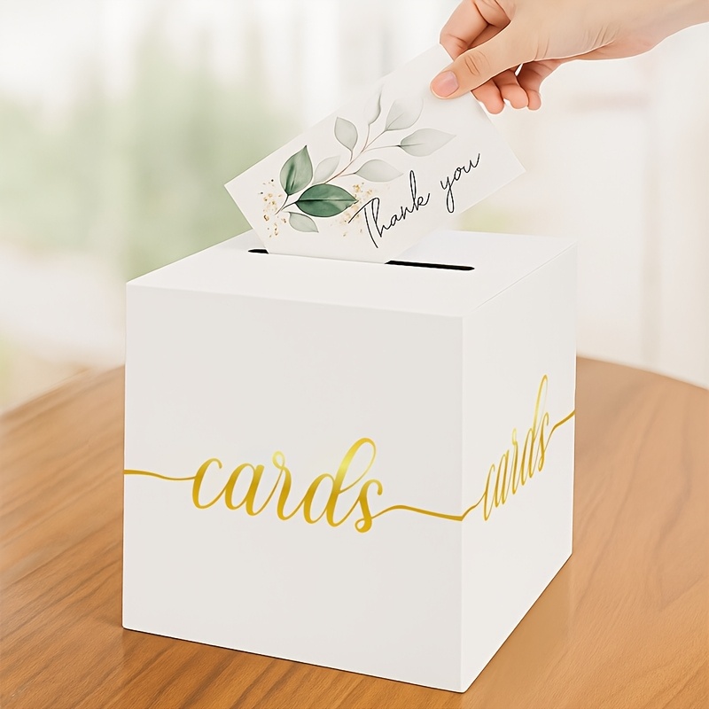 Cartão de casamento branco com - Wedding Card Box avaliação e preço