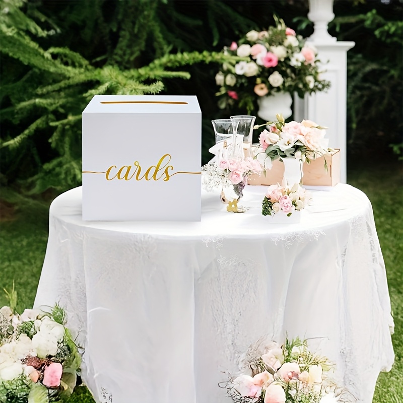 Cartão de casamento branco com - Wedding Card Box avaliação e preço