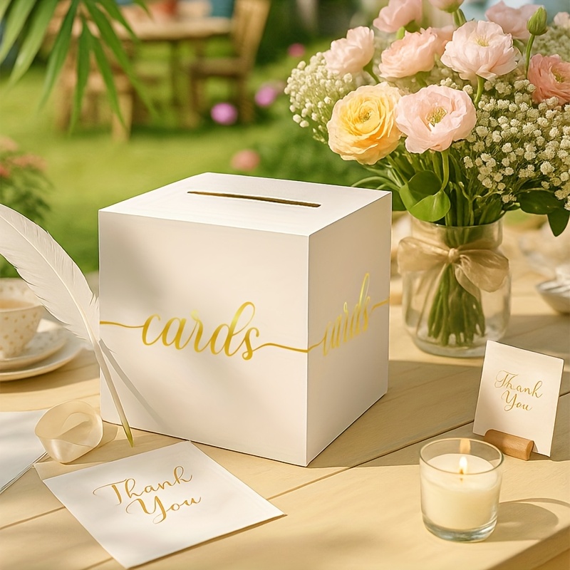 Cartão de casamento branco com - Wedding Card Box avaliação e preço